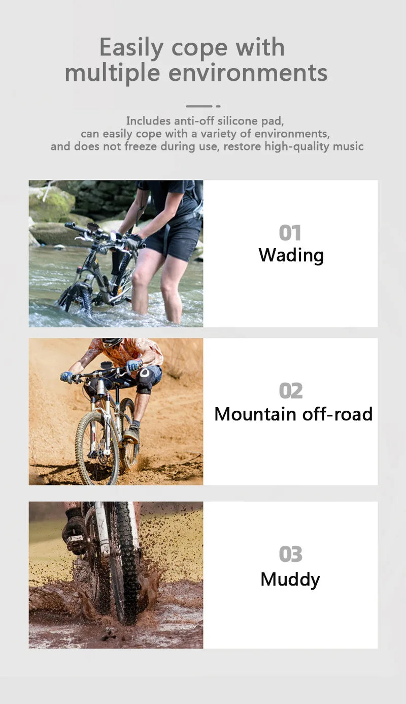 Caja de sonido inalámbrica portátil con Bluetooth para bicicleta con soporte para altavoz de manillar, subwoofer impermeable para scooter al aire libre