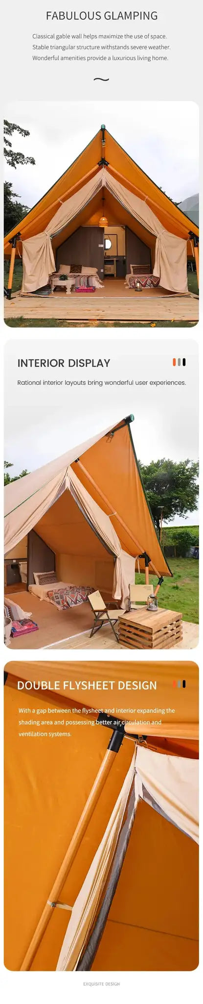 Hunted Tent Safe Sturdy 900D Oxford Cloth Wood Safari Hotel Tent Glamping Four Seasons Cabin Tiny Safari Tents Chinese Suppliers - Lootquake