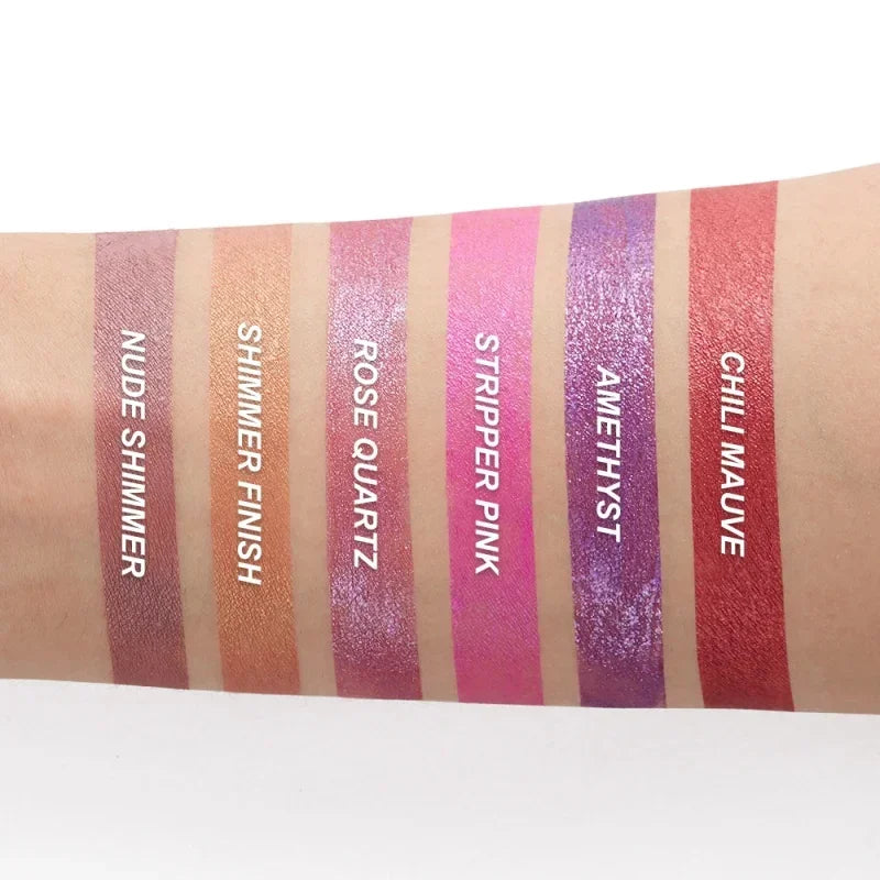 Lápiz labial líquido metálico mate, 12 colores, resistente al agua, brillo labial duradero, brillo labial brillante, ideal para fiestas, festivales, maquillaje de labios.