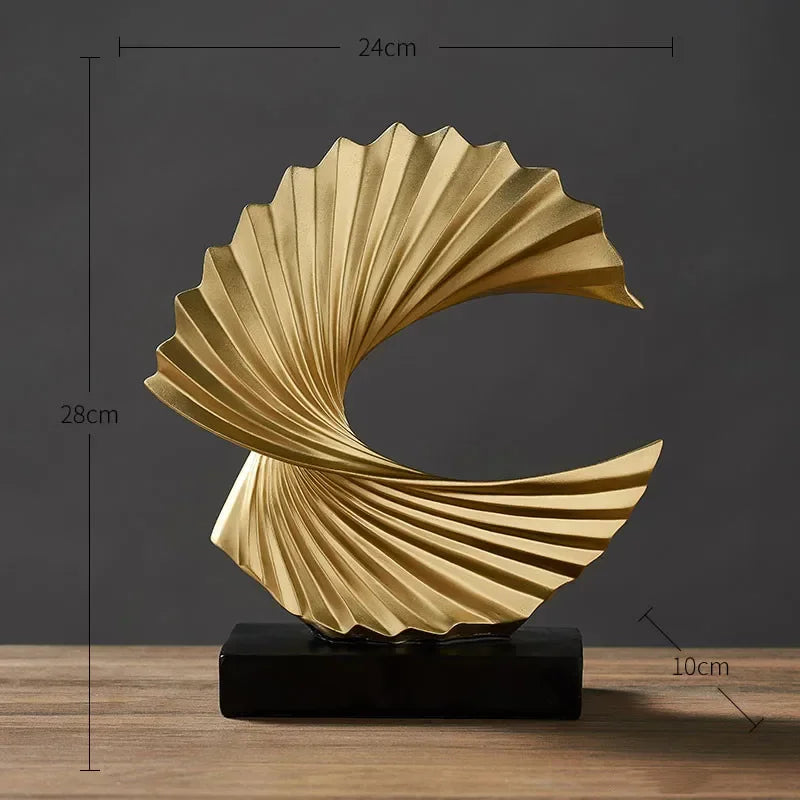Decoration Sculpture Gold Modern Abstract Art Sculpture Resin Crafts Sculpture Ornaments Home Office Desk Decoration Accessories