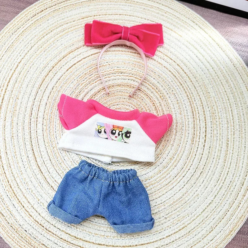 Ropa para muñecas Labubu, conjunto de policía, camiseta de verano, muñecas Labubu I II Idol de 15/17 cm, ropa para sentarse, accesorios de fiesta, regalos DIY