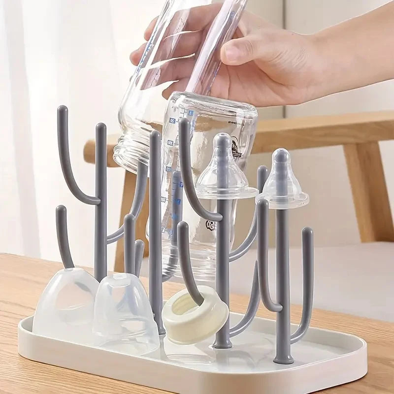Baby Tree-shaped Milk Bottle Drain Rack, Dust-proof Milk Bottle Holder, Cup Drain Rack Easter Gift - Lootquake