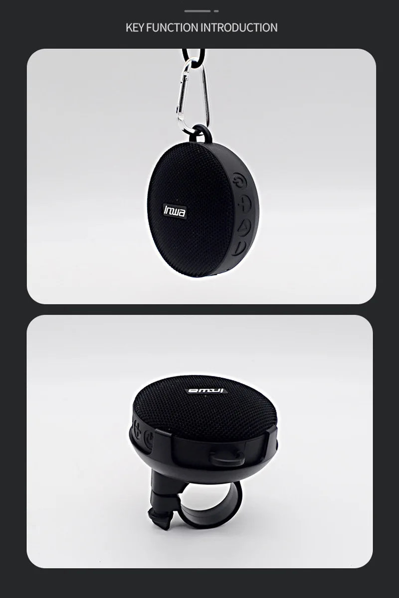 Caja de sonido inalámbrica portátil con Bluetooth para bicicleta con soporte para altavoz de manillar, subwoofer impermeable para scooter al aire libre