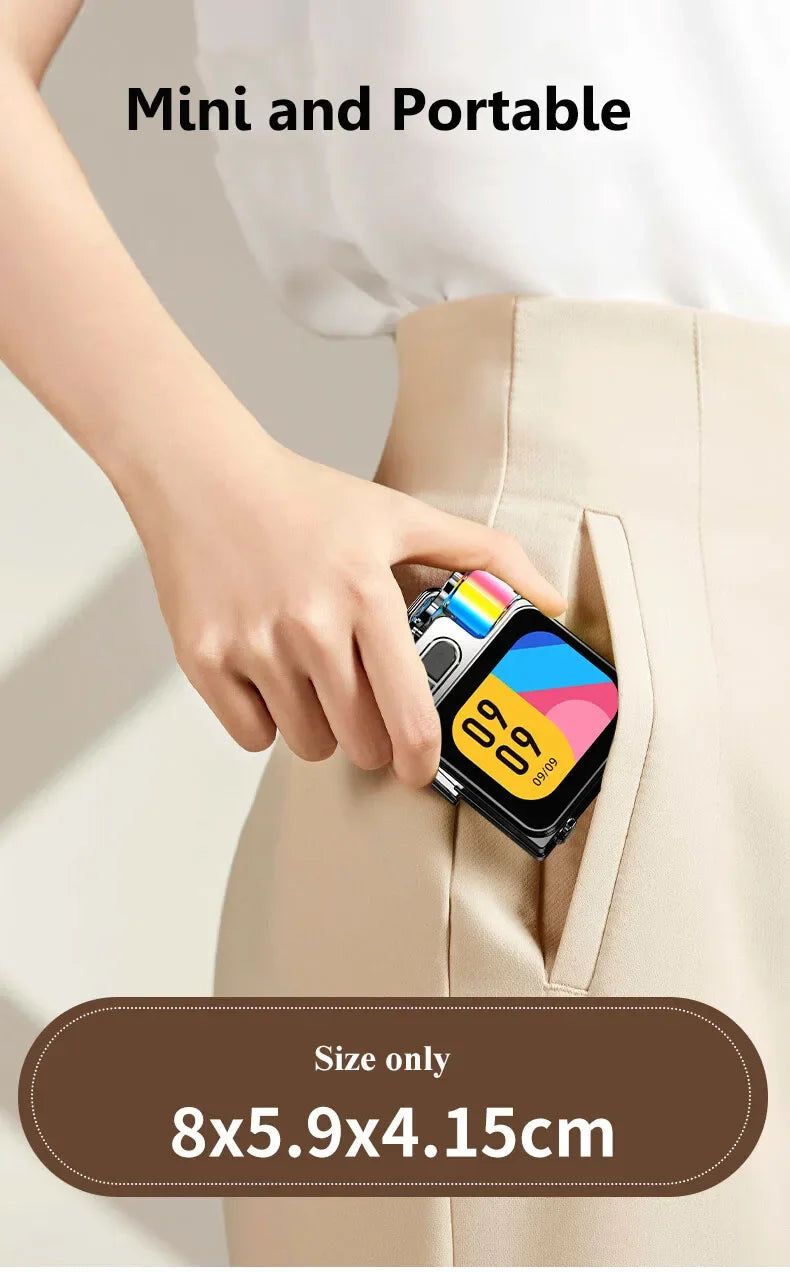 Mini haut-parleur Bluetooth intelligent à écran tactile, lecteur audio portable, appel mains libres sans fil, boîte à musique MP3, prise en charge de la lecture TF, contrôle par application