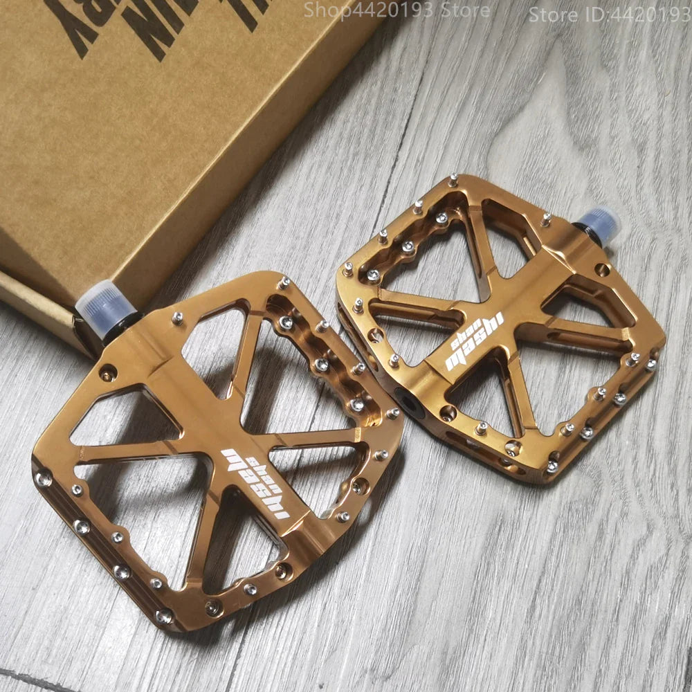 2025 New Bike Pedals MTB Mountain Road Flat Non-slip CNC 3 Sealed Bearings Green Bicycle Pedals Route Cycling Accessories