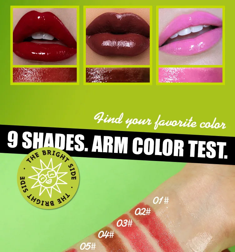 MLSMILE 3pcs/set Press Lipstick Solid Lip Gloss Long-lasting Easy Color Moisturizing Lip Gloss Pearl Mirror Lip Gloss