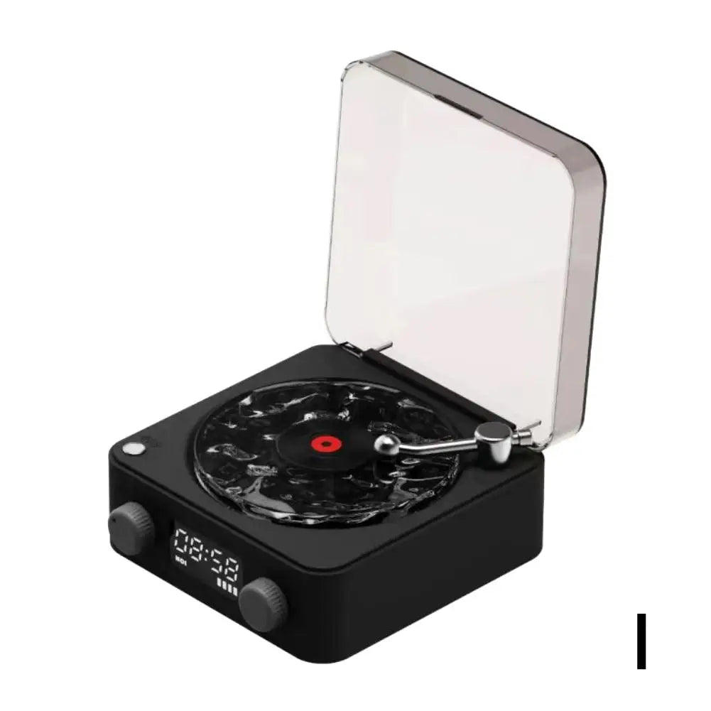 Altavoz Bluetooth con tocadiscos y reloj LED oceánico, sistema de audio con luz ambiental de alta fidelidad para decoración del hogar y regalos de cumpleaños.