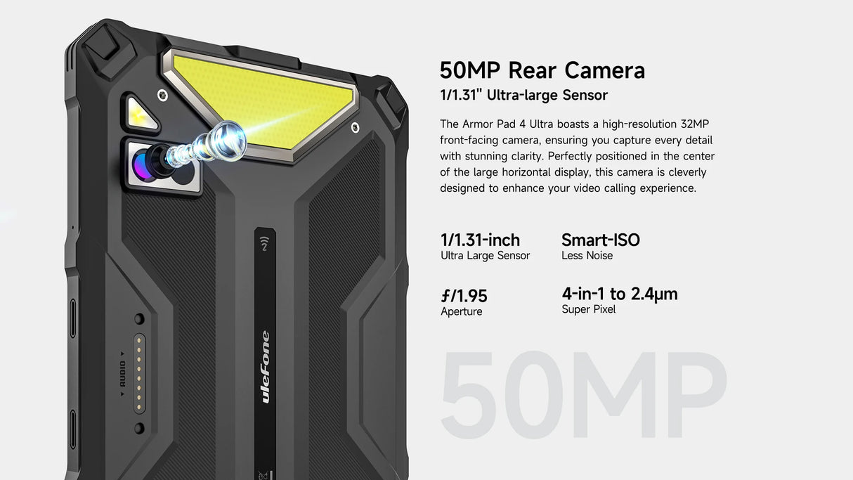 Tablette robuste Ulefone Armor Pad 4 Ultra 5G, écran 10,36 pouces, 2K, jusqu'à 16 Go de RAM, 256 Go de ROM, Android 14, 11 800 mAh