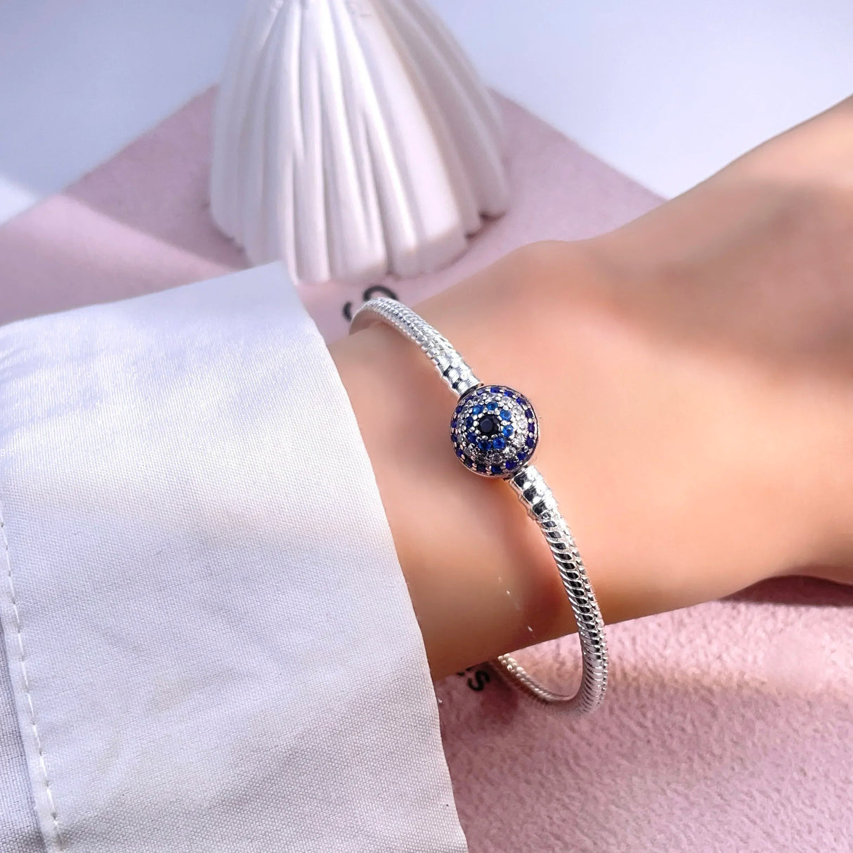 New 925 Silver Celtic Knot Snake Bone Lucky Eye Bracelet Fit Original Charming Bracelet Diy Fine Jewelry Gifts for Women - Lootquake