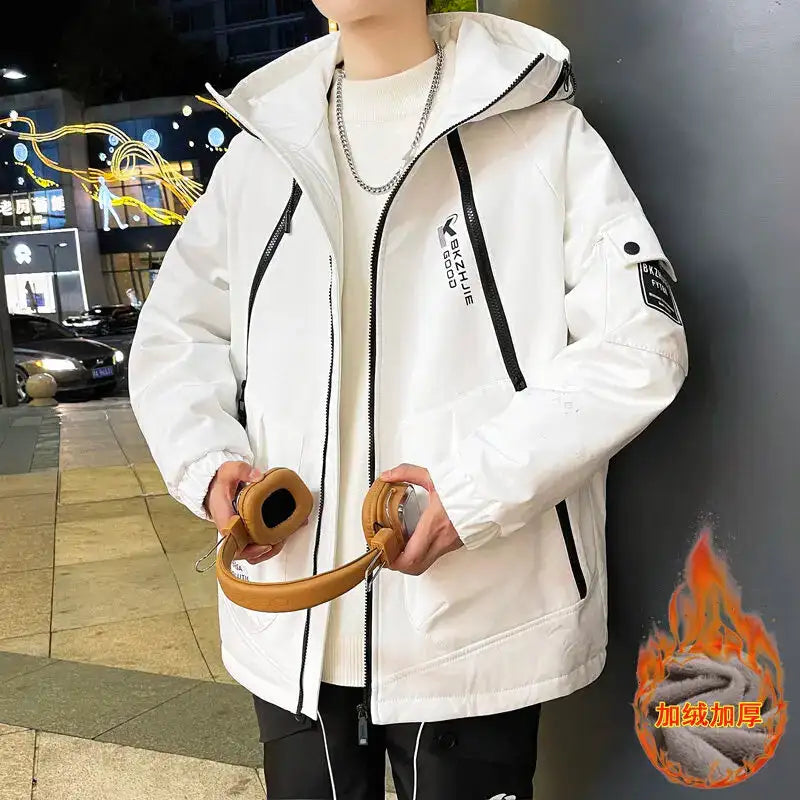 2023 Winter Thicken Fleece Hooded Jackets Mens Waterproof Warm Coats Windbreaker Outwear Males Outdoor - Lootquake