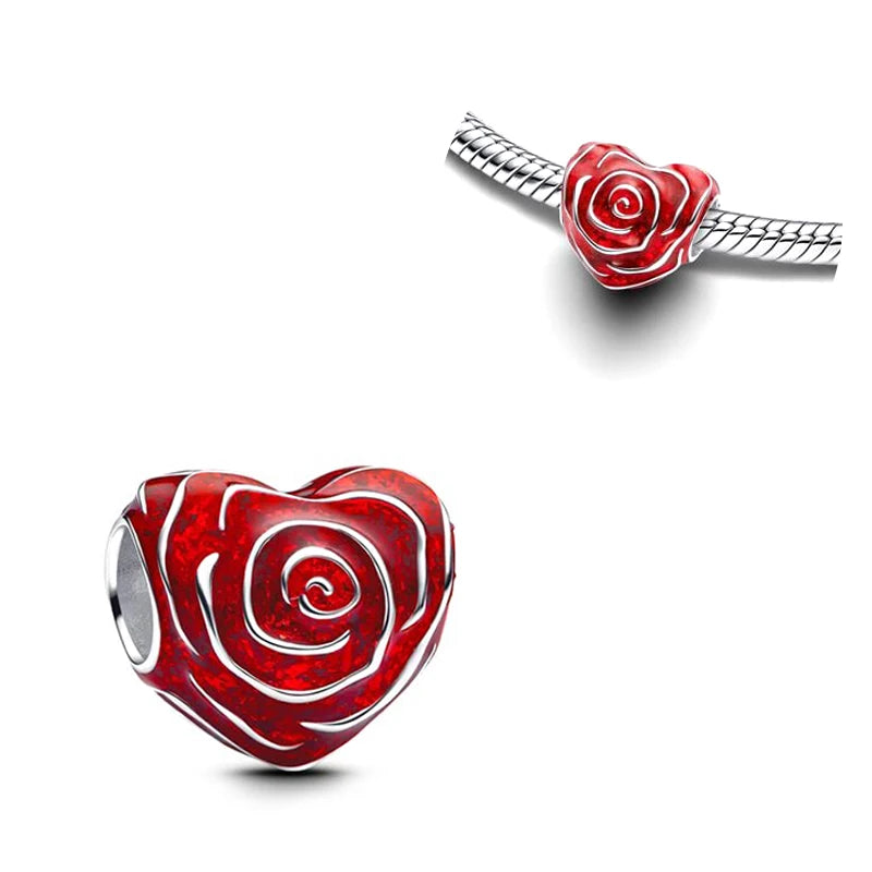 Pendentif Saint-Valentin en argent 925, motif serpent, adapté aux bracelets originaux en argent sterling 925 pour femmes, bijoux à faire soi-même, cadeau