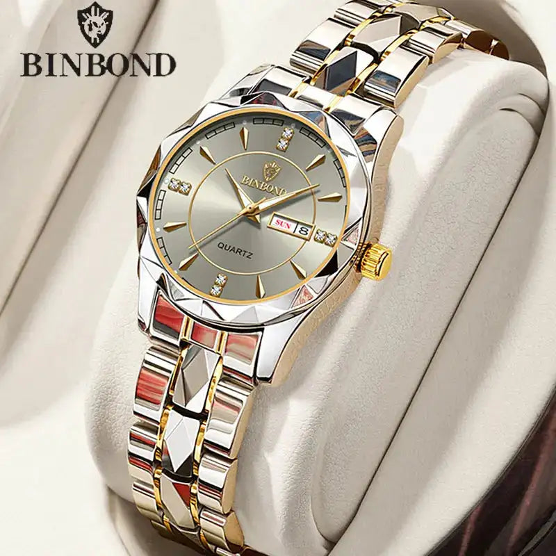 BINBONG Women Watches Luxury Fashion Ladies Quartz Watch Waterproof Luminous Date Stainless Wristwatch Girlfriend Lovers Gift - Lootquake
