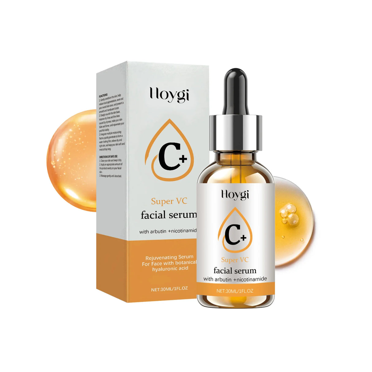 Esencia facial con vitamina C: Hidrata la piel del rostro, refina los poros y mejora la textura de la piel.