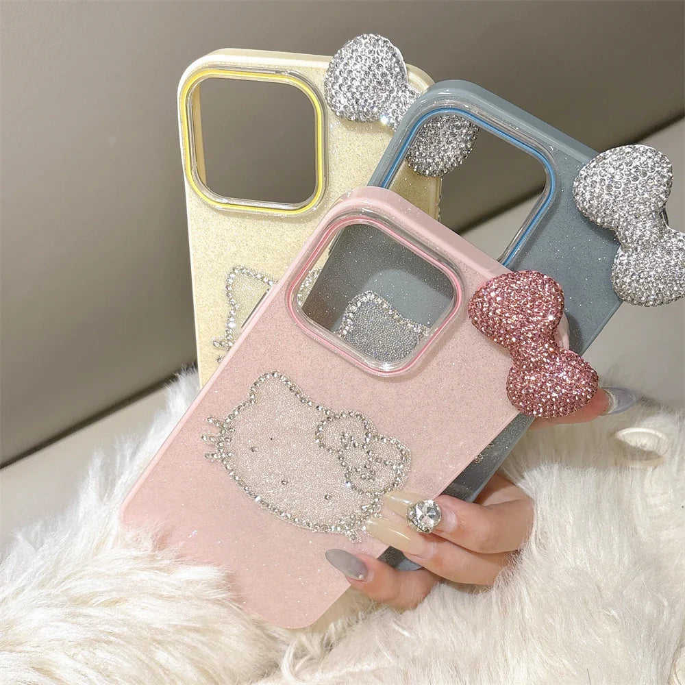 Funda para teléfono de Hello Kitty con diseño de dulces y brillantes y diamantes
