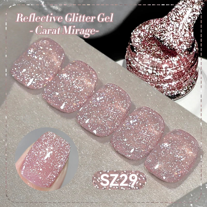 BORN PRETTY 10ml Reflective Glitter Gel Nail Polish Carat Mirage Sparkling Color Shine UV LED Soak Off Semi-Permanant Varnish