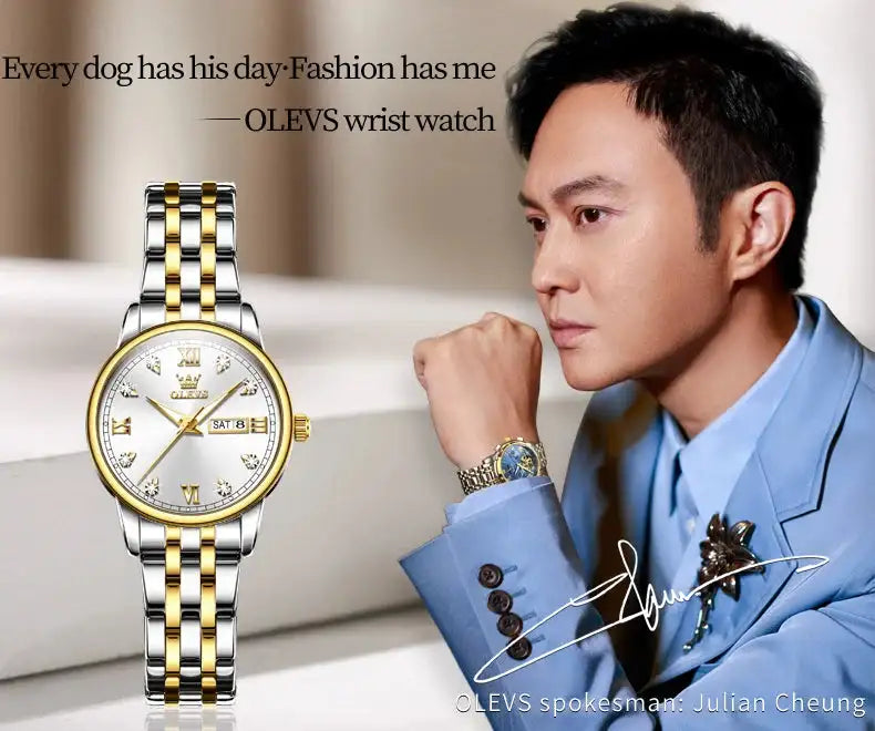 OLEVS Luxury Brand Quartz Watch for Women Stainless Steel Waterproof Ladies Wristwatch Fashion Diamond Dial Women's Watch New In - Lootquake