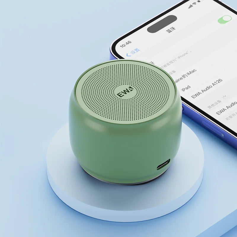 Mini enceinte Bluetooth EWA A126, portable, en alliage d'aluminium, basses puissantes, haute qualité sonore, grand volume, pour l'intérieur et l'extérieur