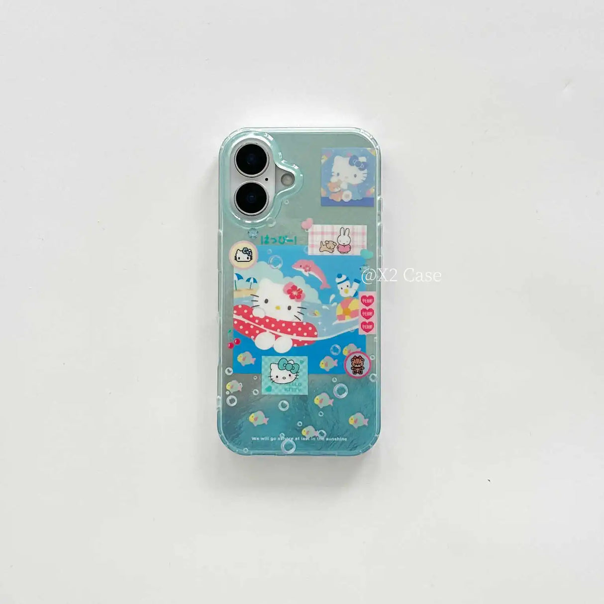 Funda para teléfono con diseño de HelloKitty Cats de océanos azules de verano para chica Y2k