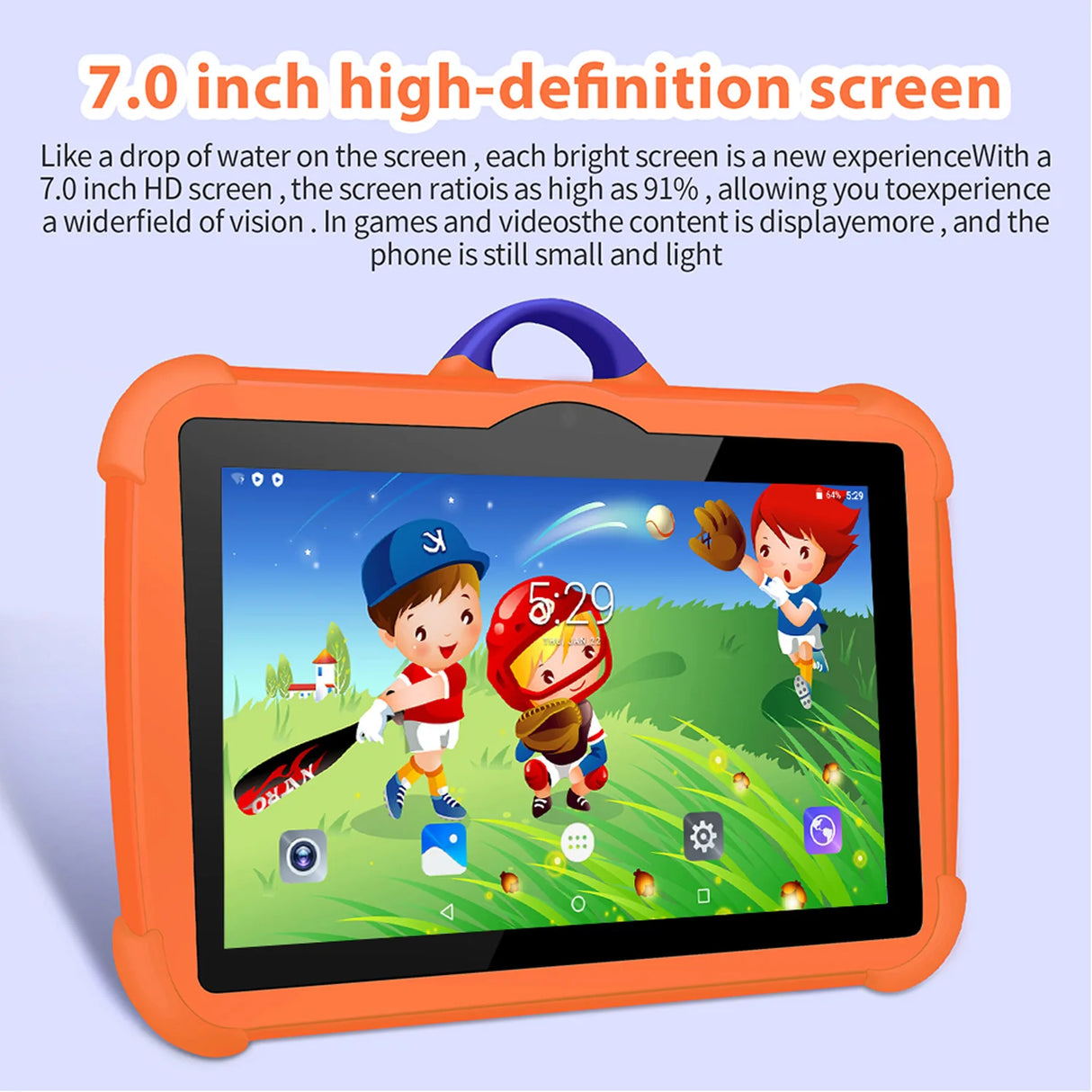 Tablette 7 pouces pour enfants, version internationale, 5G, double caméra BOW, Wi-Fi 5G, quadruple cœur, 4 Go de RAM, 64 Go de ROM, cadeaux pour enfants, 4 000 mAh
