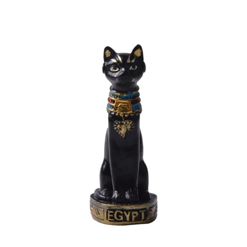 Preciosa estatua con forma de gato egipcio, estilo retro de dibujos animados, para decoración de escritorio de coche, miniaturas, animales, manualidades para el hogar, adorno.
