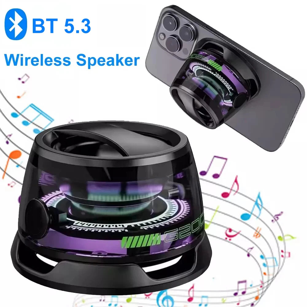 Mini Portable Bluetooth Speaker G200 RGB Color Light Magnetic Speaker BT5.3 Small Sound Box Phone Holder Wireless Loudspeaker