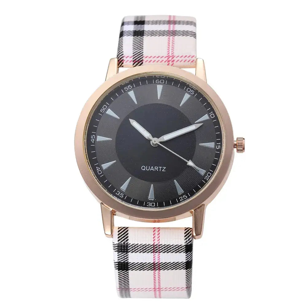 Women's Luxury Quartz Watch, Plaid Clock, Rose Gold Dial Dress, Casual Wristwatch, New Brand, Fashion - Lootquake