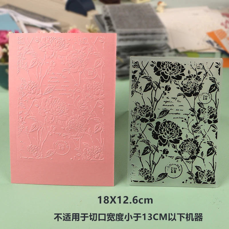DUOFEN Crafts plastic embossing folder collection 2 paper embossing flower mold Christmas Birthday Easter day wedding - Lootquake