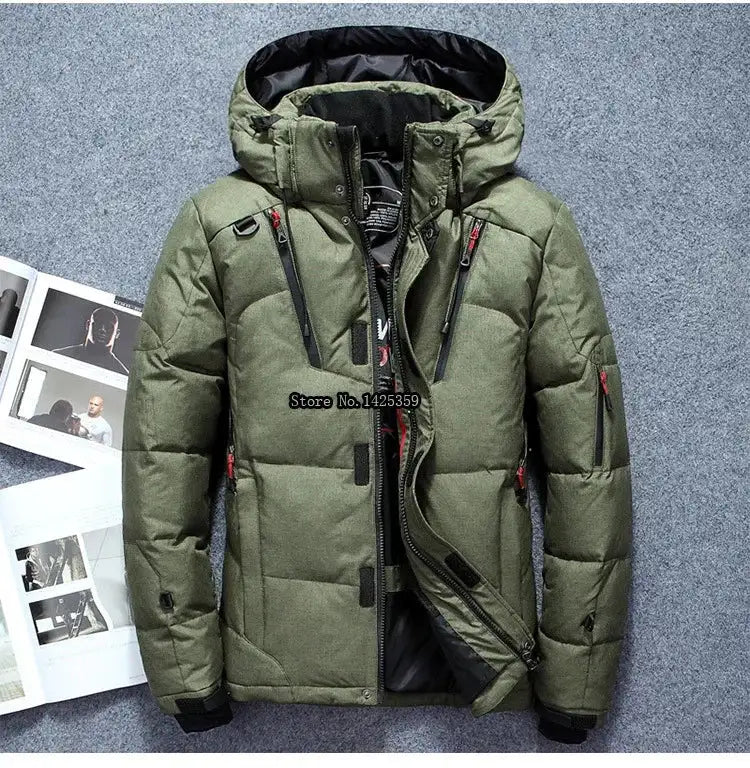 -20 Degree Winter Down Coat Men White Duck Down Parkas Jacket Mens Thick Warm Snow Parka Jacket Overcoat Windbreaker Warm Parkas - Lootquake