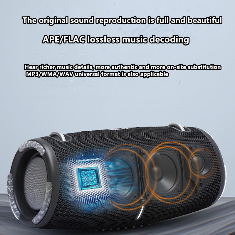 High power bluetooth speaker portable RGB colorful light waterproof wireless subwoofer 360 stereo surround TWS FM boombox