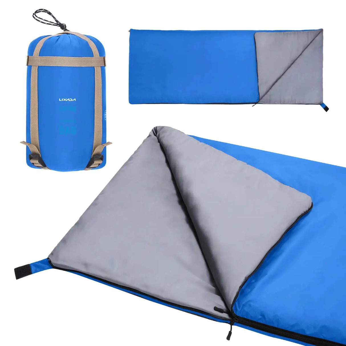 Saco de dormir portátil para exteriores Lixada de 190 x 75 cm, para acampar, viajar, senderismo, multifunción, ultraligero, 680 g, para mochileros.