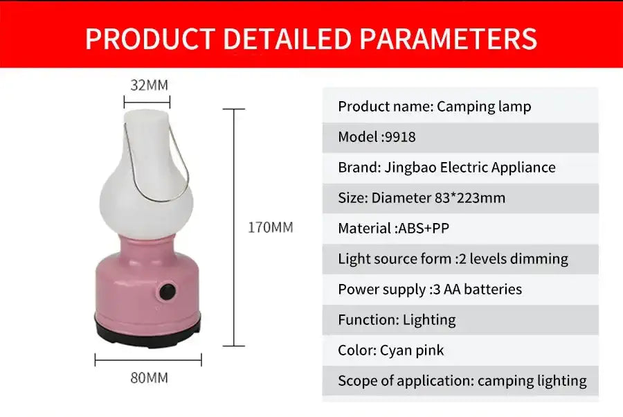 Portable Camping Lights Waterproof Outdoor Camp Lamp 2 Lighting Modes Tent Lamp for Hiking Climbing Yard - Lootquake