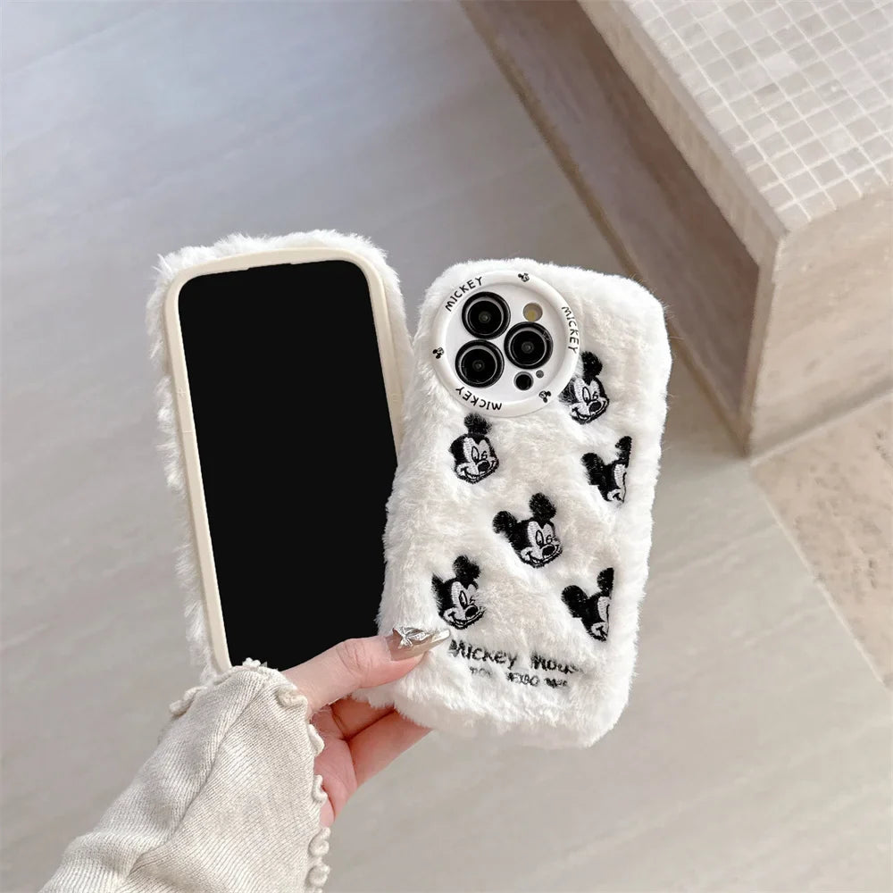 Funda para teléfono de peluche suave 3D de Disney Mickey Senior