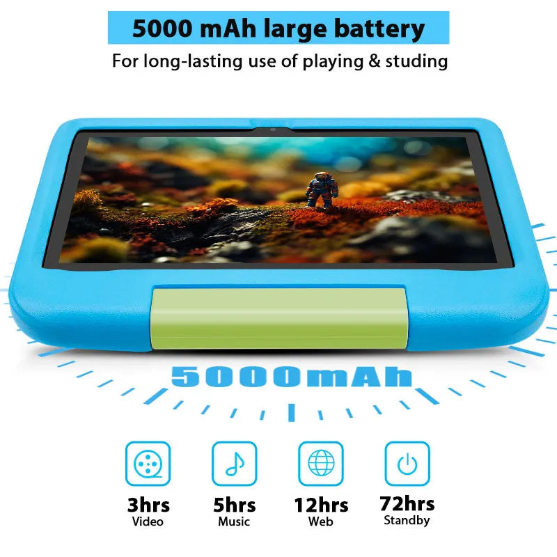 Tablette PC ANRY 10,1 pouces Android 15, 8 Go (4 + 4 extensibles), RAM 64 Go, écran HD, double caméra IPS, 5G, Wi-Fi, 6 tablettes, cadeau pour enfants