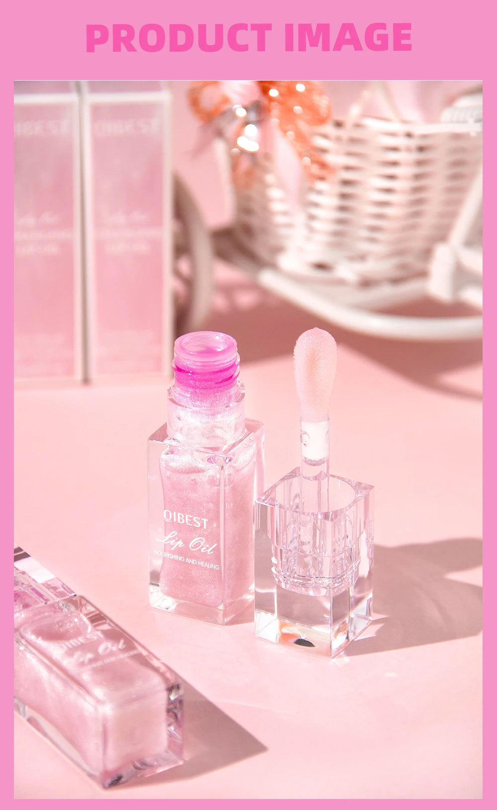 QIBEST - Bálsamo labial mágico con cambio de color cálido, brillo labial transparente, hidratante, brillo labial brillante, cosméticos para labios