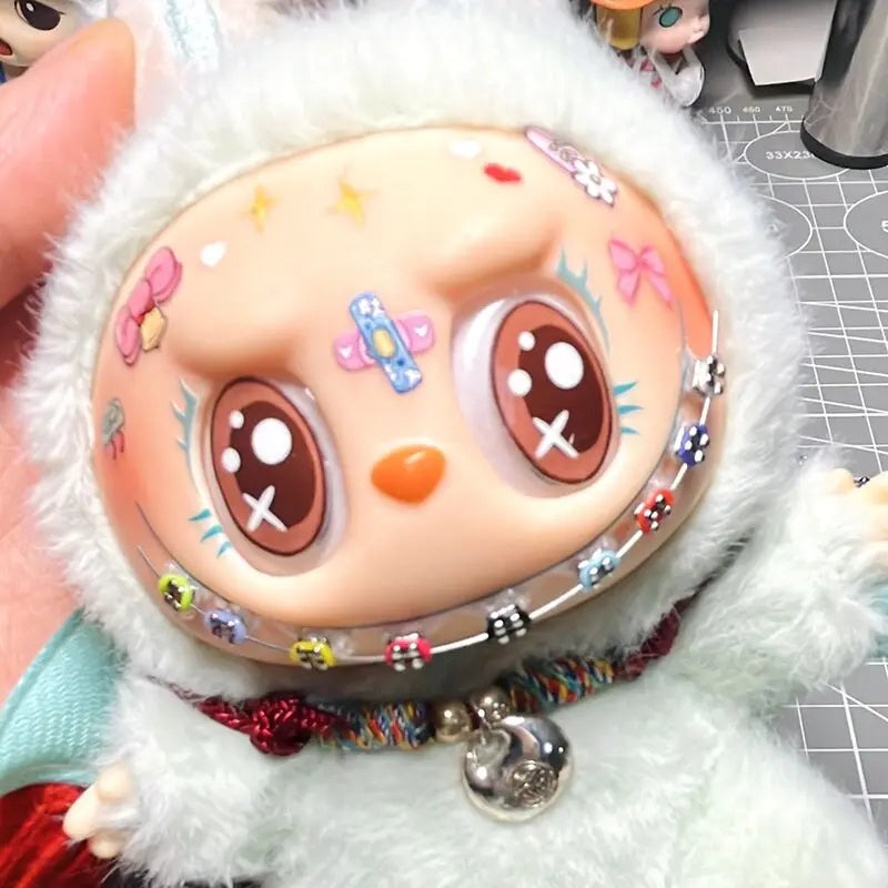 17cm Labubu Color Metal Bracelet Labubu Exquisite Eye Makeup Stickers Eyelash Stickers Vinyl Doll Diy Accessories