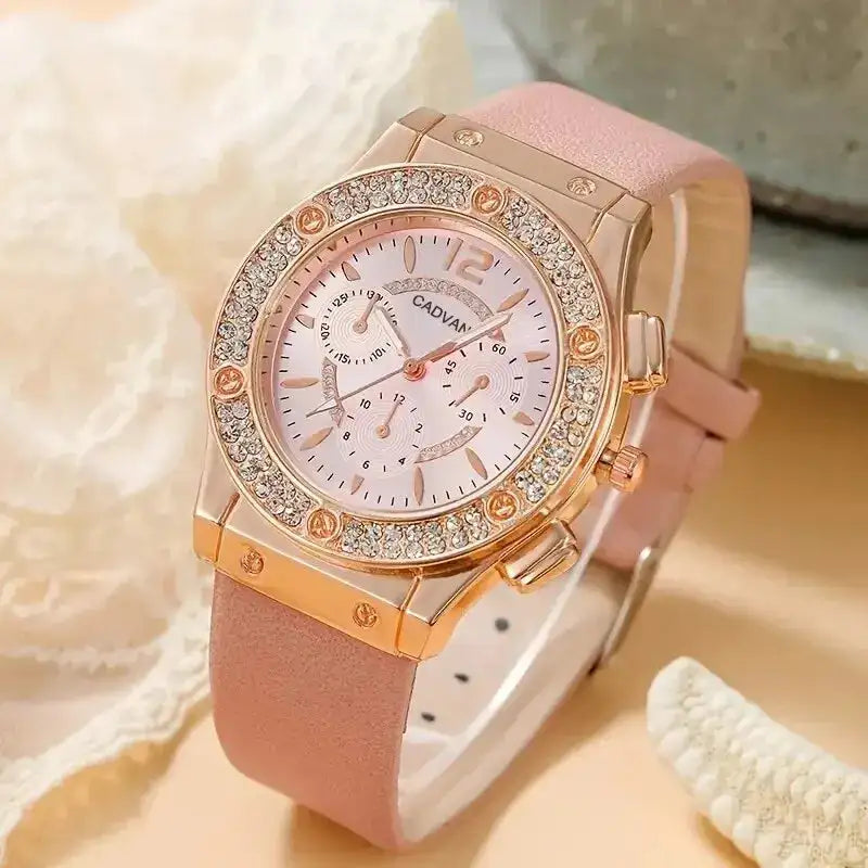 Watches Set Luxury Rhinestone Women Fashion Elegant Wristwatch Quartz Watch For Girl Ladies Clock Relogio Feminino - Lootquake