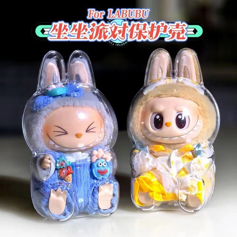 Coque de protection transparente LABUBU V1 V2, macaron debout, housse de protection anti-poussière, étui de protection pour poupée labubu
