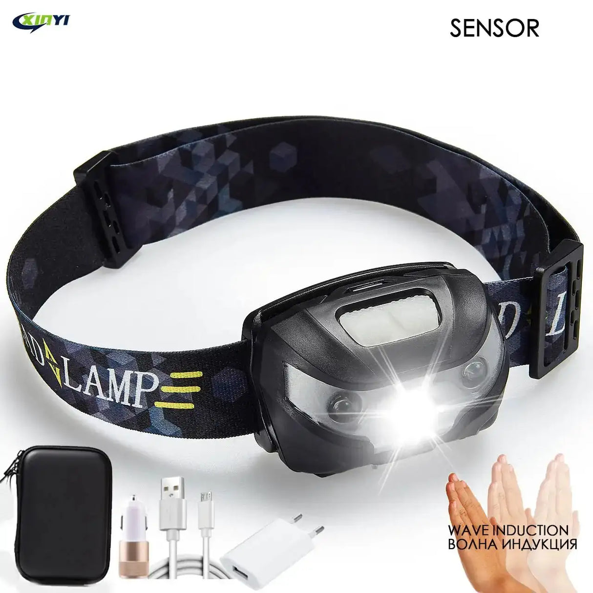 Powerfull LED Headlamp Rechargeable Body Motion Sensor Headlight Camping Flashlight Head Light Torch Lamp With USB - Lootquake