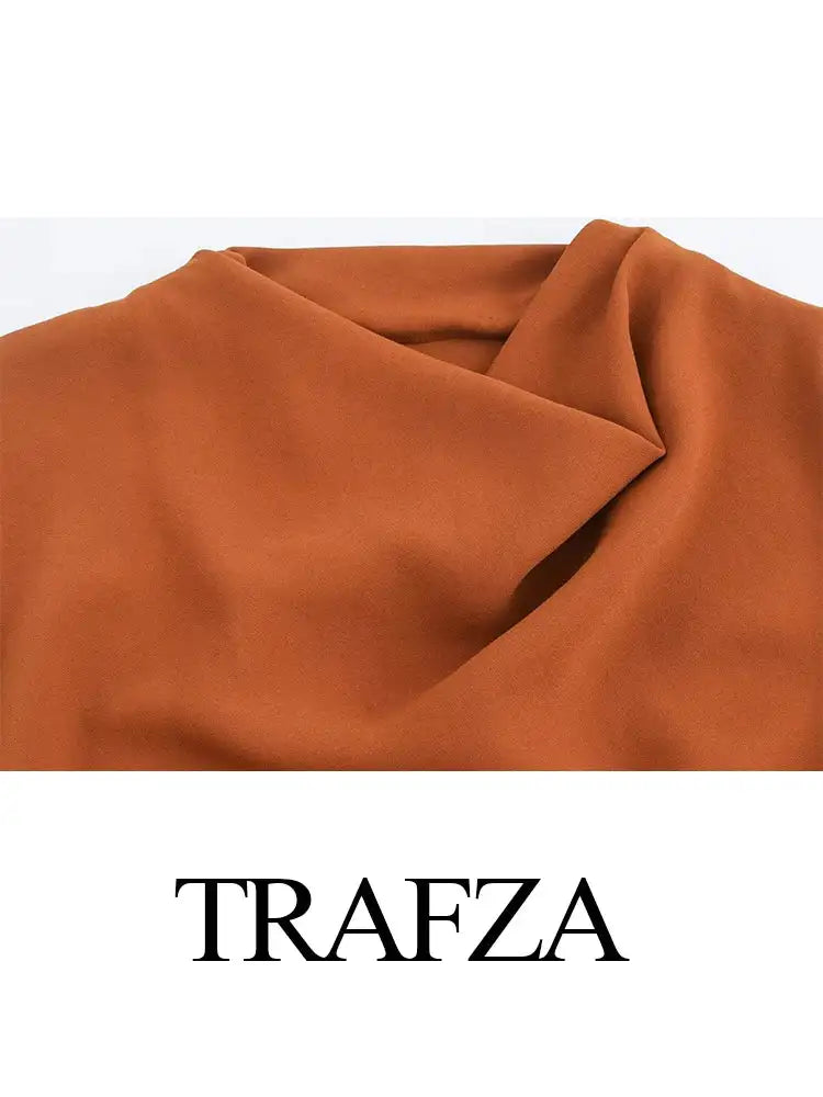 TRAFZA Women's Autumn New Fashion Versatile Belted Midi Slim Long Dress Female Elegant High Street Sleeveless Casual Dress Mujer - Lootquake