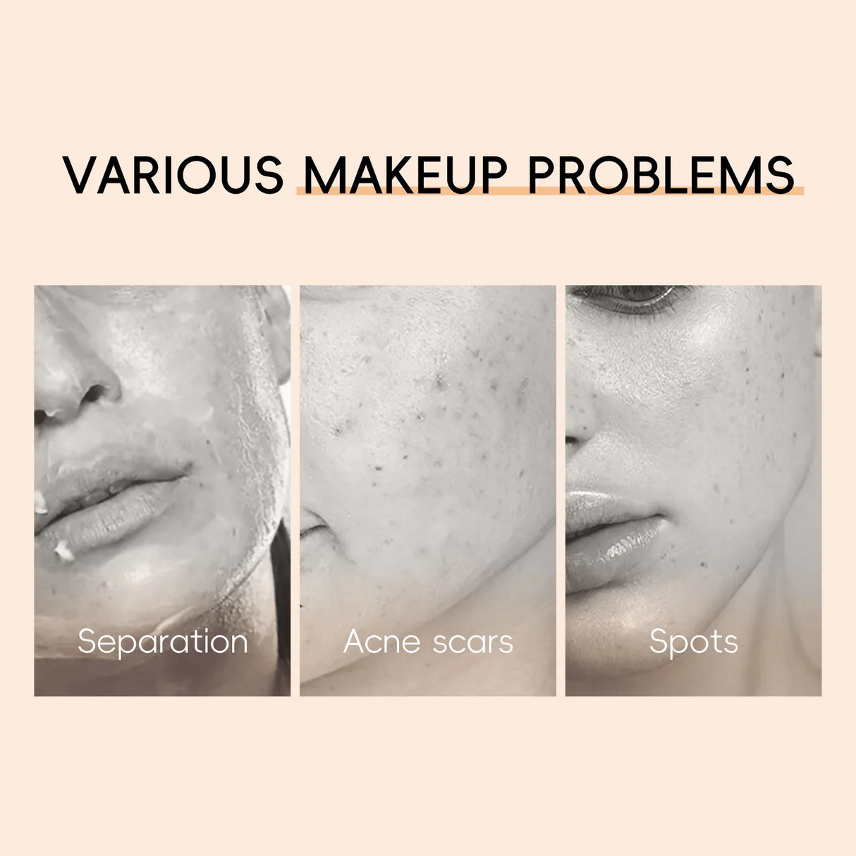 Base de maquillaje en crema con acabado natural, 30 ml, ligera, BB Cover, ojeras, poros, sin aceite, base de maquillaje de larga duración.