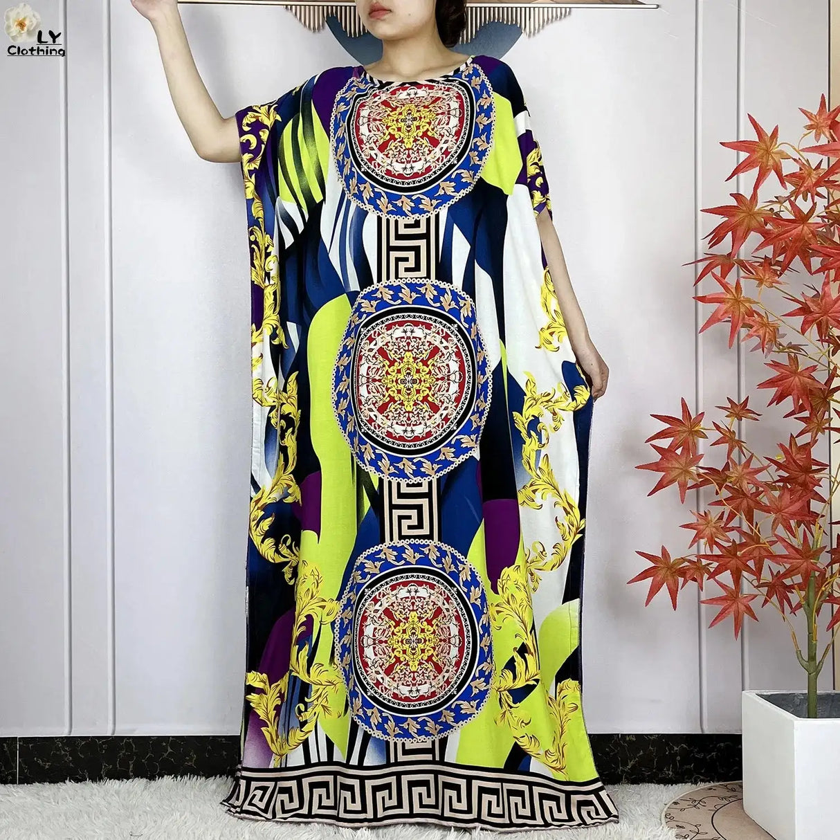 2024 Latest Muslim Sets Women Clothing Cotton Floral Loose Dashiki Long Dress African Abaya Dubai Traditional Islamic Clothing