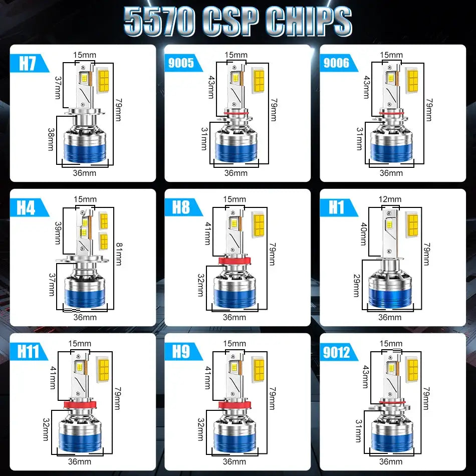 H7 H4 H11 Led Headlight High Power 9084 CSP Canbus H1 H8 9005 HB3 9006 HB4 9012 HIR2 Turbo Lamp Car Led Headlamp Fog Light 6000K - Lootquake