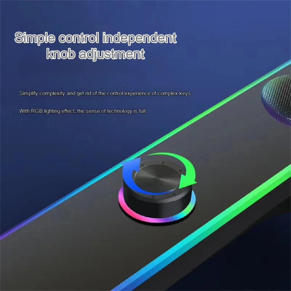 Bluetooth Speaker 4D Surround Soundbar Wired Computer Speakers Stereo Subwoofer Sound Bar for Laptop PC Theater TV Aux 3.5mm