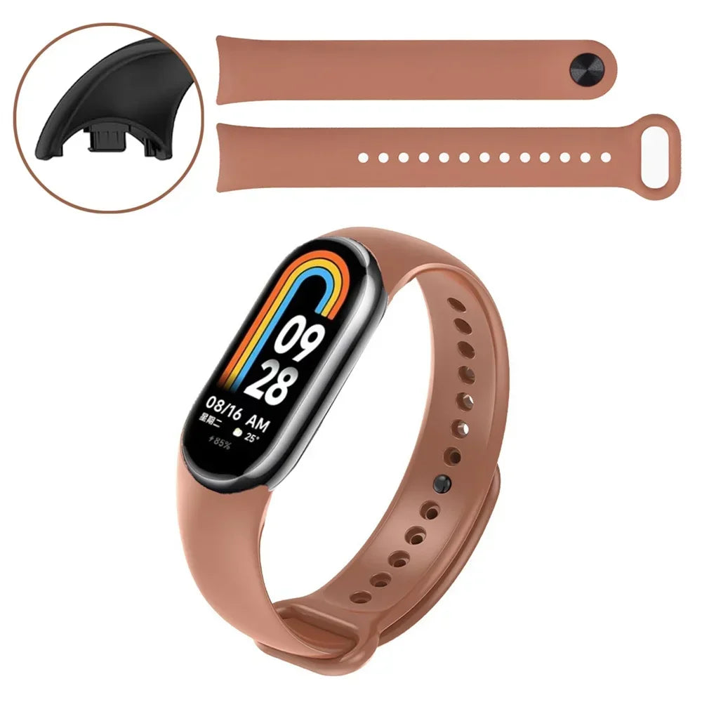 Bracelet de montre sport pour Xiaomi Mi Band 8-9 NFC, bracelet de rechange en silicone, étanche, accessoires