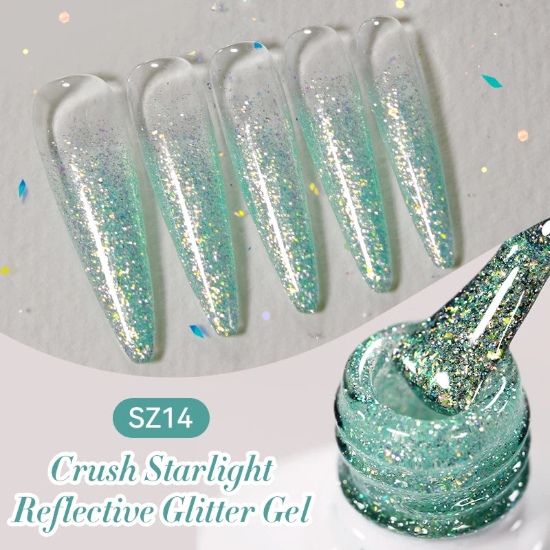 BORN PRETTY 10ml Reflective Glitter Gel Nail Polish Carat Mirage Sparkling Color Shine UV LED Soak Off Semi-Permanant Varnish