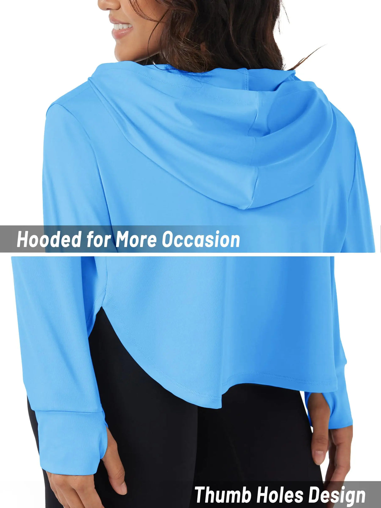 TACVASEN UPF 80+ Quick Dry Hooded T-Shirts Womens Summer Long Sleeve Sun UV Protection Tees Breathable Thumb Holes Pullover Tops - Lootquake