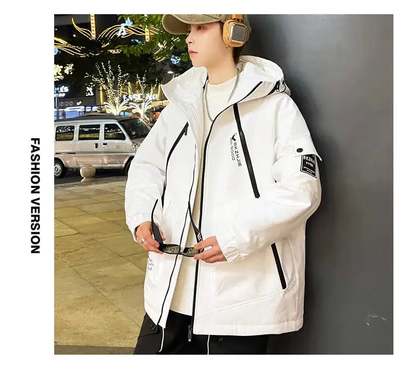 2023 Winter Thicken Fleece Hooded Jackets Mens Waterproof Warm Coats Windbreaker Outwear Males Outdoor - Lootquake