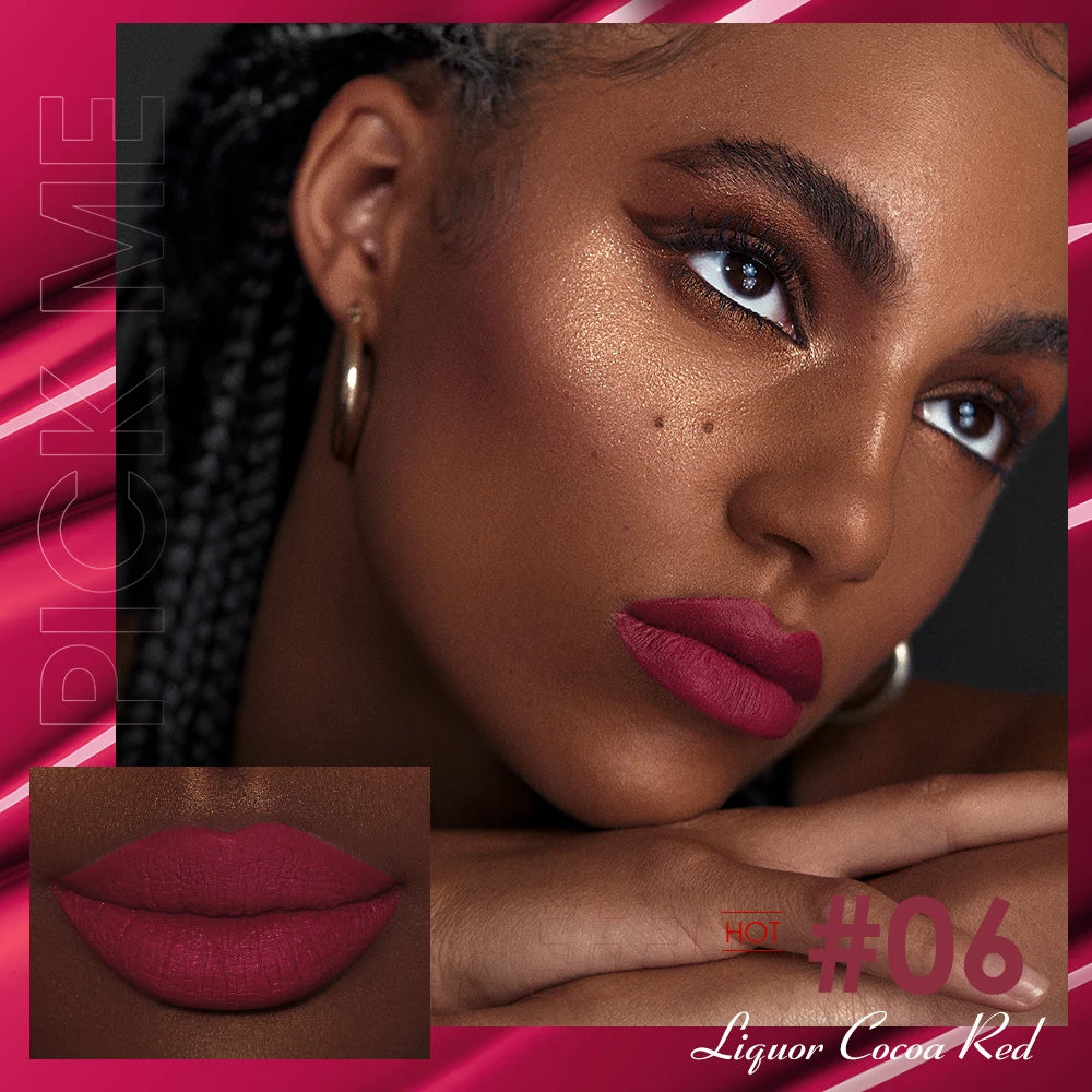 Rouge à lèvres liquide O.TWO.O 12 couleurs, fini mat, brillant à lèvres sexy et soyeux, résistant à l'eau, résistant aux baisers, longue durée, teinte pour les lèvres, cosmétiques