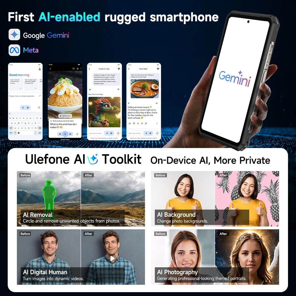 【Première mondiale】Ulefone Armor 28 Ultra 5G Téléphone robuste IA 1 To ROM + 32 Go RAM Smartphone Android AMOLED 6,67" 10600 mAh Téléphone portable