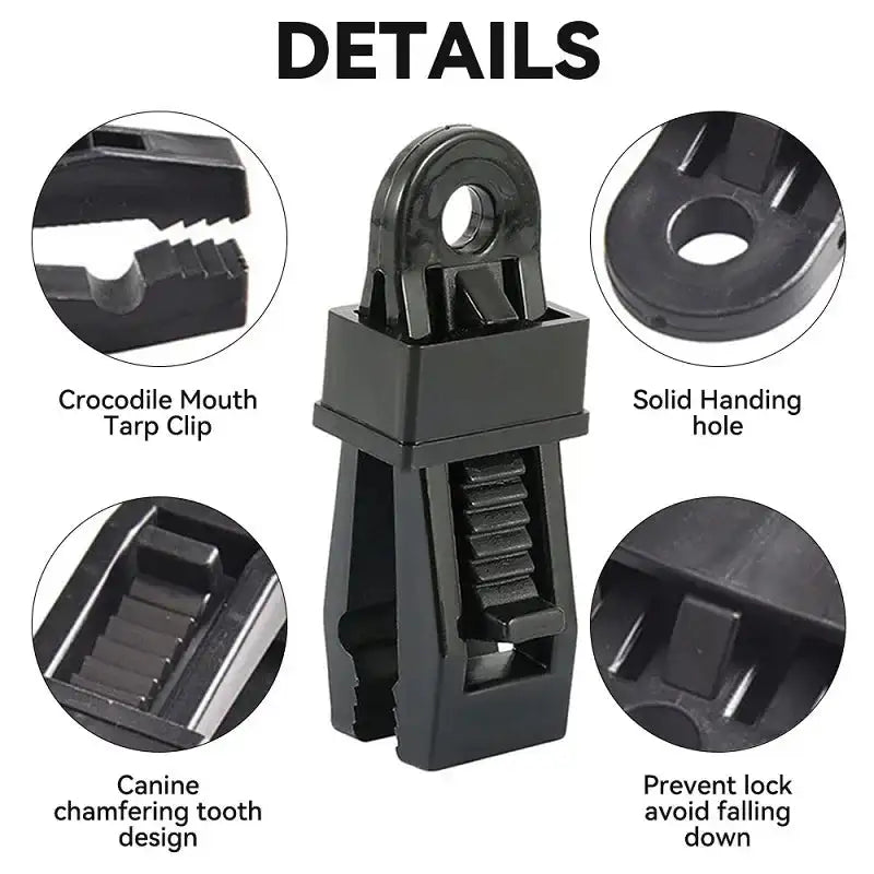 Adjustable Heavy Duty Lock Grip for Tarp Shade Cloth Reusable Clamp for Curtains Windproof Camping Tent Clip Hook Tarpaulin Clip - Lootquake